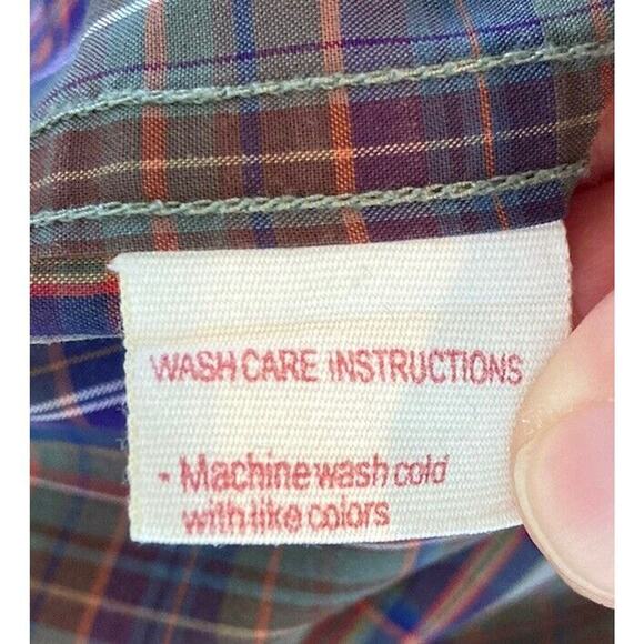 Lenor Romano Plaid Long Sleeve Button Up Shirt Size 2XL Men’s Blue - Picture 6 of 9